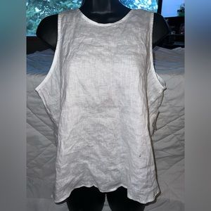 Lord And Taylor Brand New With Tags Linen Button Back Tank